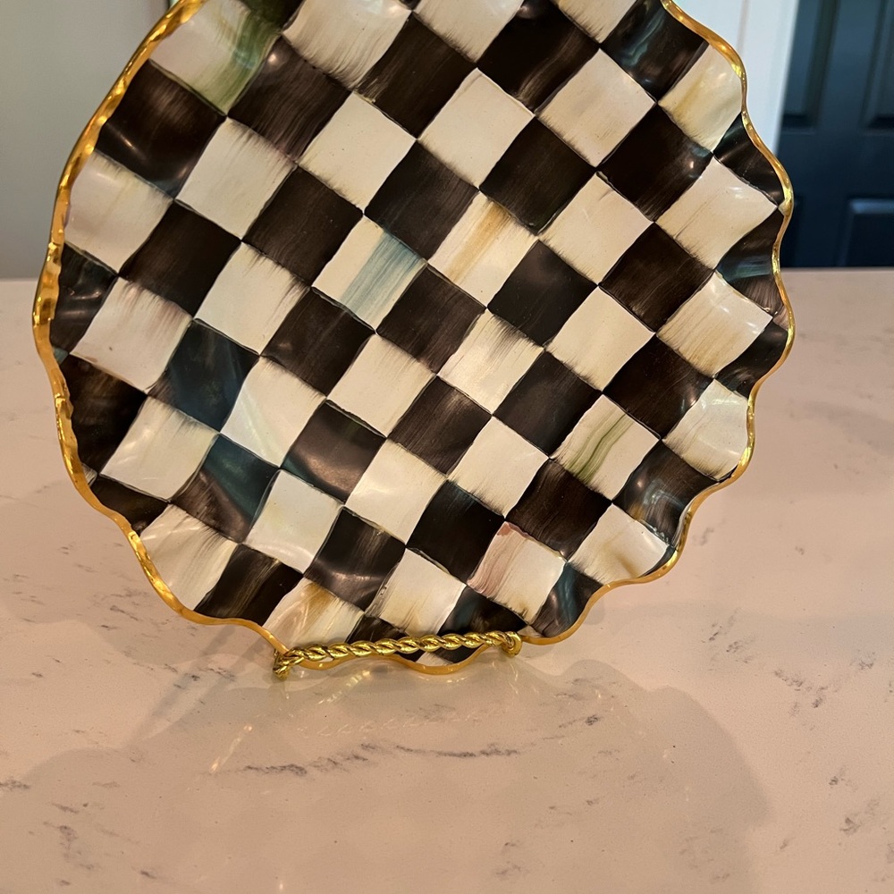 MacKenzie-Childs Courtly Check Fluted Dessert Plate